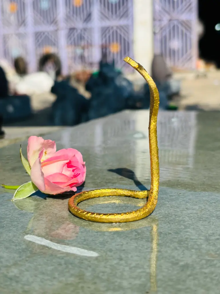 Brass 2 Inch Nag For Narmadeshwar shivling  - narmadeshwar shivling center