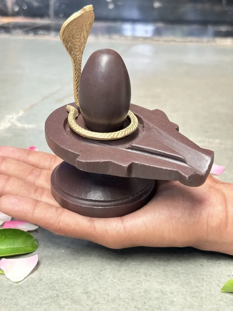 Bring Home a 2 Inch Swayambhu Narmadeshwar Shivling with 4 Inch Swayambhu Stone Jaladhari | Premium Narmada Shiva Lingam