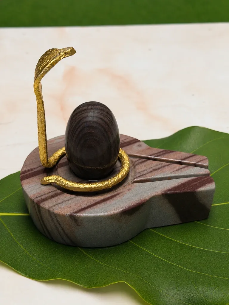 Buy 2 Inch Mahamrityunjay Narmadeshwar Shivling With Narmada Stone Jaladhari and nag
