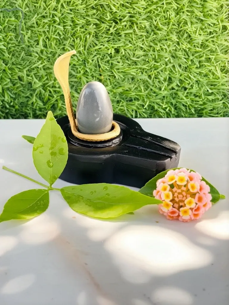 Neelkanth Narmadeshwar Shivling For Home with flat jaladhari | Top and best Shivling for health and healing. | size 1.5 inch shivling