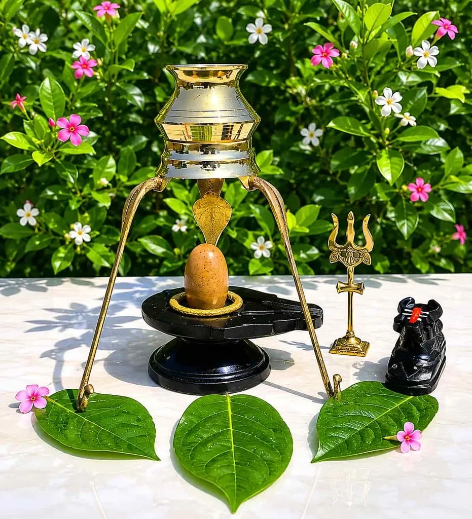 Pitamber narmadeshwar shivling full set include all items display in image
