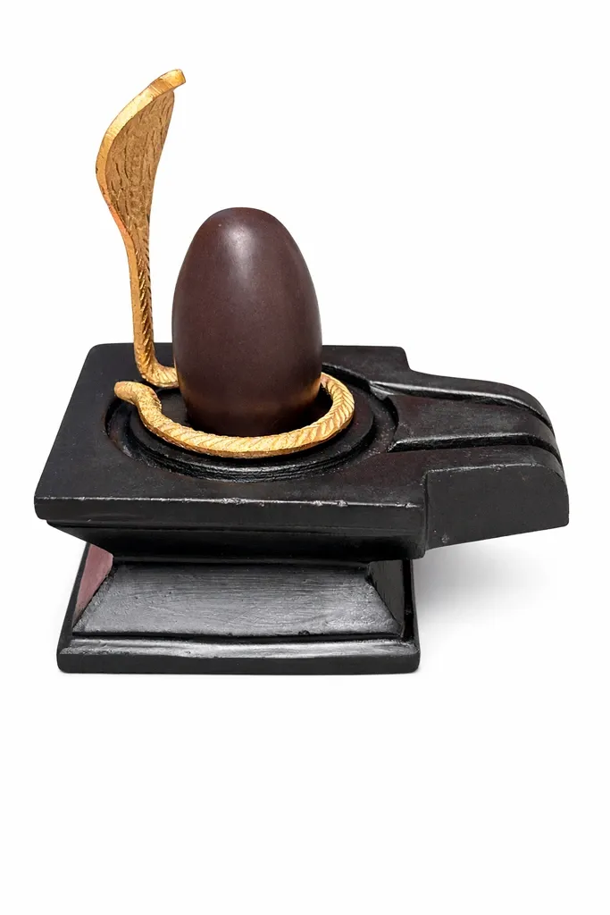 Small Narmada Lingam With South Pattern Chakor Jaladhari