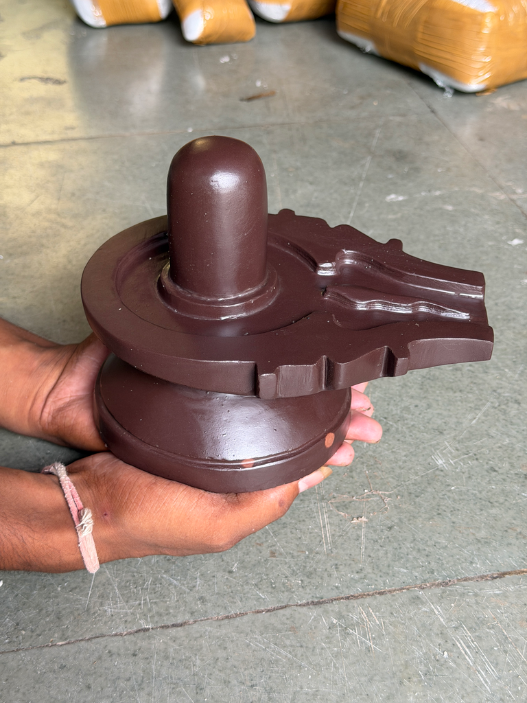 4 Inch Akhand Swayambhu Narmadeshwar Shivling Made in Single Narmada Stone