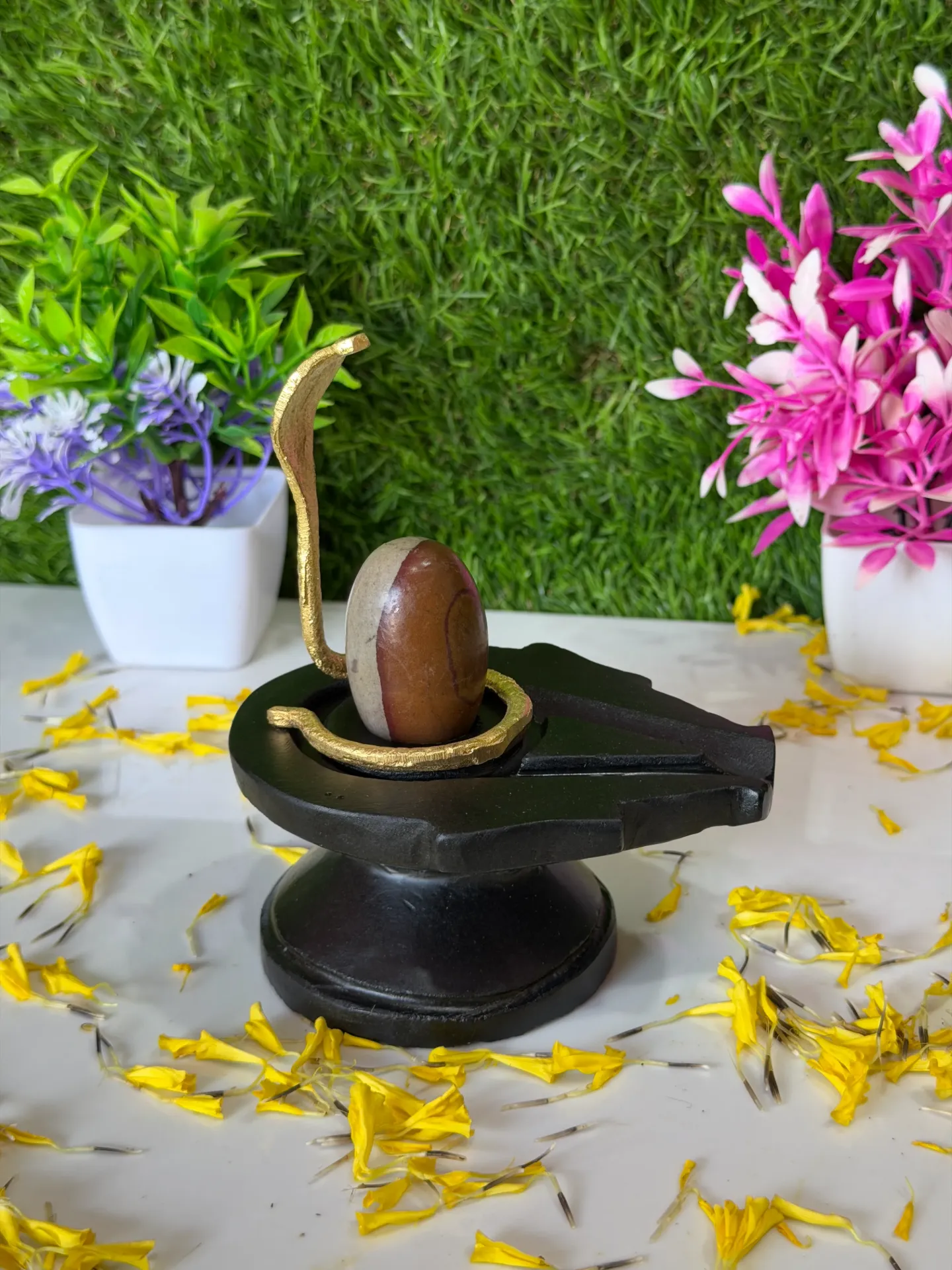 Ardhanarishwar Mahakal 2-in-1 Original Narmadeshwar Shivling, Sacred Narmada Stone for Shiva Devotees, Ideal for Home Mandir Decoration, Abhishek and Auspicious Religious Gifting, 2 Inch (Thumb Size)