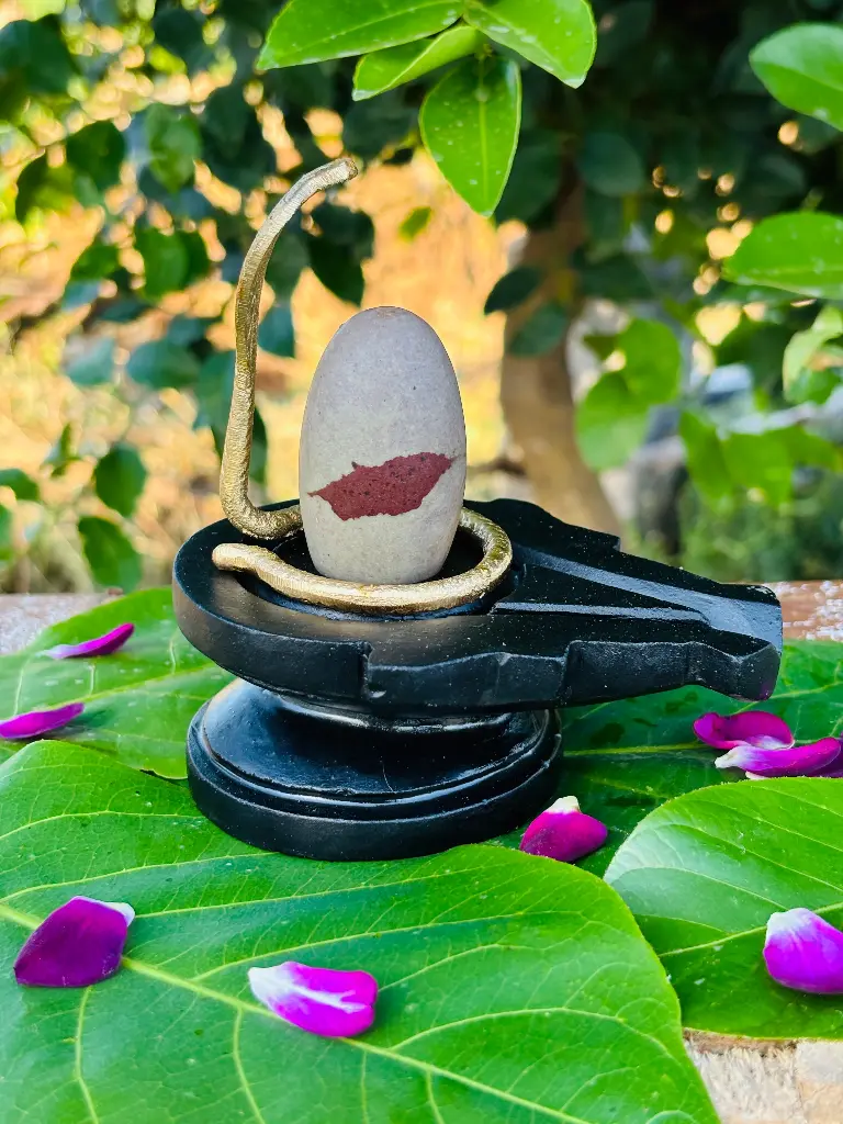 🕉️ Natural Kumkum Tilakdhari Narmadeshwar Shivling – A Divine Gift of Narmada River! 🕉️