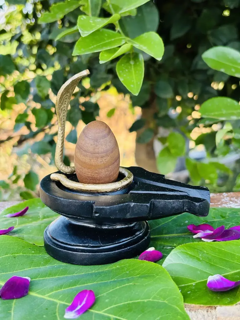 Sacred Narmadeshwar Shivling with Natural Brihaspati Grah Mark – A Rare Celestial Wonder