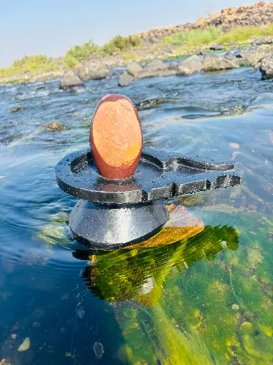 6 Inch natural Divya Narmadeshwar shivling for home for high positive energy