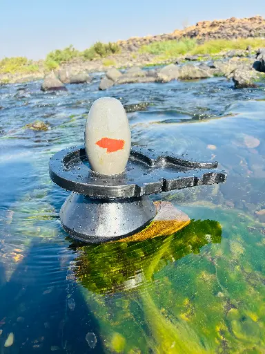 Natural kumkum tilak dhari narmadeshwar shivling with damru jaladhari